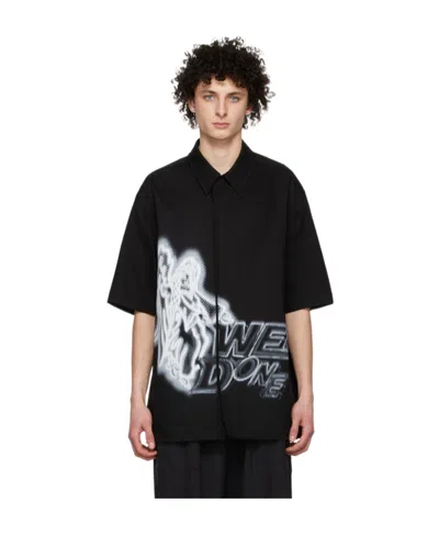 We11 Done Short-sleeved Shirt In Black