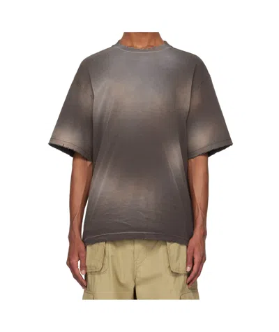 We11 Done Gray Standard Logo Washed T-shirt In Charcoal
