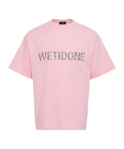 We11 Done Short-sleeved T-shirt In Pink