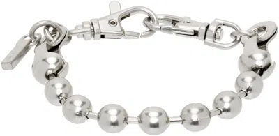 We11 Done Silver Ball Bracelet In Brushed Nickel