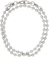 We11 Done Silver Ball Keychain In Brushed Nickel