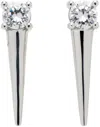 We11 Done Silver Crystal Spike Stud Earrings In Silver