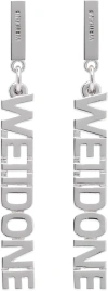 We11 Done Silver Lettering Earrings In Silver