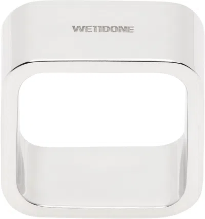 We11 Done Medium Square Ring In Silver
