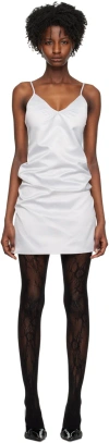 We11 Done Silver Slip Minidress In Silver