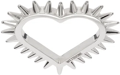 We11 Done Silver Small Spike Heart Ring