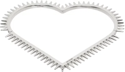 We11 Done Silver Spike Heart Bracelet