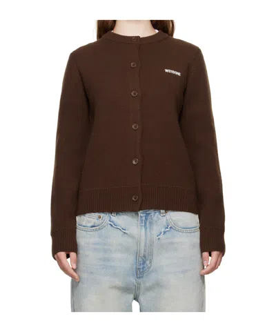 We11 Done Simply Logo Knitted Cardigan In Black