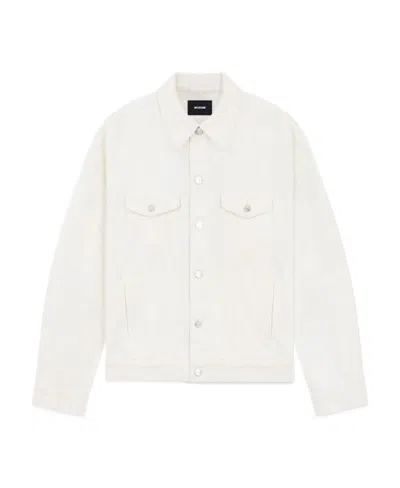 We11 Done Single-breasted Denim Jacket In White