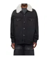 We11 Done Single-breasted Long-sleeved Denim Coat In Black
