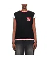 We11 Done Sleeveless Knitted Vest With Round Neck In Black