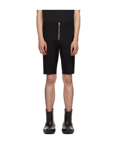 We11 Done Slim-fit Belt-loop Shorts In Black
