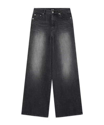 We11 Done Snap Denim Pants In Gray