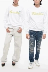 We11 Done Solid Color Unisex Crewneck Sweatshirt With Printed Logo