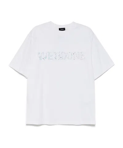 We11 Done Sparkle-logo T-shirt In White