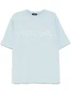 We11 Done T-shirt Mit Glitter-logo In Blau