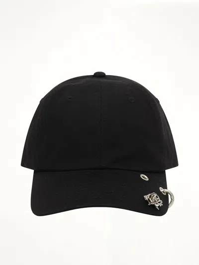 We11 Done Rose-embellishment Baseball Cap In Black