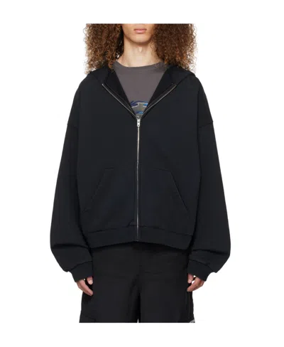 We11 Done Spiked Zip-up Hoodie In Black