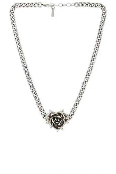 We11 Done Spiky Rose Necklace In Silver