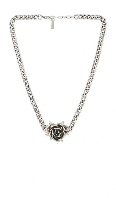 We11 Done Spiky Rose Necklace In Metallic
