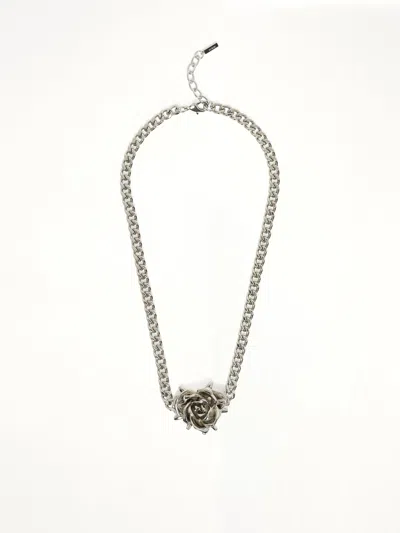 We11 Done Spiky Rose Necklace In Purple