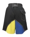 We11 Done Spliced Design Shorts In Black