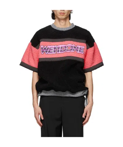 We11 Done Spliced T-shirt In Black