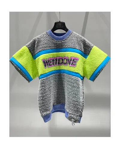 We11 Done Spliced T-shirt In Multicolor