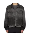 We11 Done Sprayed Sporty Selldone Denim Jacket In Black