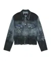 We11 Done Sprayed Sporty Selldone Denim Jacket In Blue