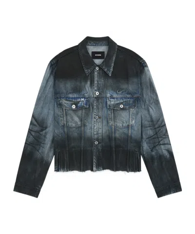 We11 Done Sprayed Sporty Selldone Denim Jacket In Blue