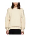 We11 Done Square Patch Round Neck Sweater In Nude