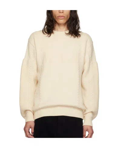 We11 Done Square Patch Round Neck Sweater In Nude