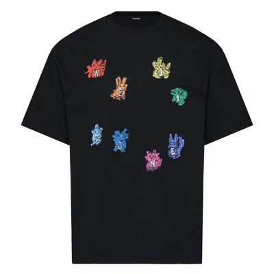 We11 Done Sticker Monster T-shirt In Black