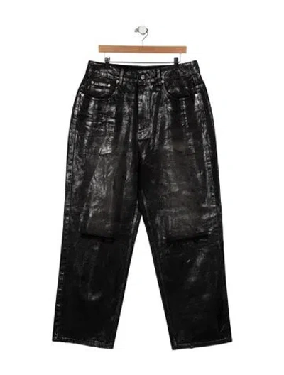 Pre-owned We11 Done Straight-leg Jeans In Black