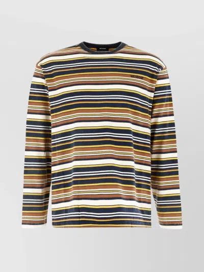 We11 Done Striped Cotton Crew Neck Long Sleeves In Multi