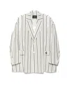 We11 Done Striped Detail Casual Jacket In White