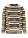 We11 Done Striped Cotton Crew Neck Long Sleeves In Multi
