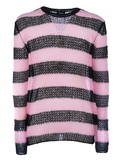 We11 Done Striped Mohair Sweater