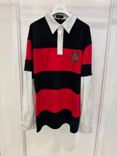 We11 Done Striped Polo Shirt In Multi
