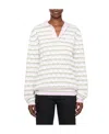 We11 Done Striped Polo Shirt In White