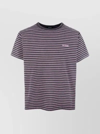 We11 Done Striped Short Sleeves T-shirt In Pink