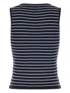 We11 Done Sleeveless Striped Button Ribbed Top