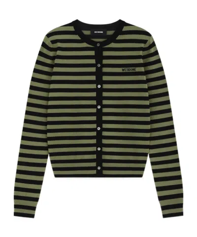 We11 Done Striped Sweater In Black