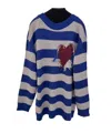 We11 Done Striped Sweater In Blue