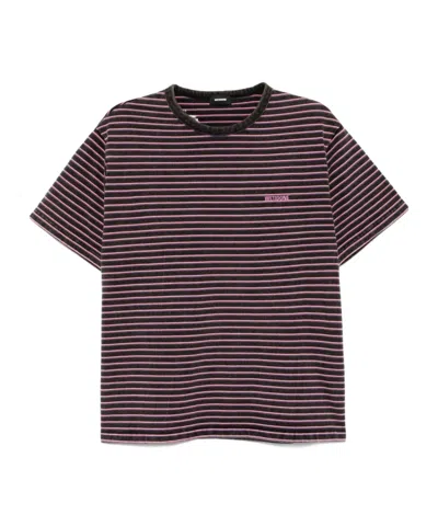 We11 Done Striped T-shirt In Purple
