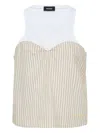 We11 Done Striped Top In Neutral