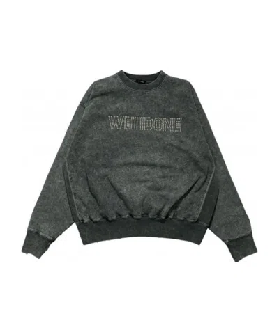 We11 Done Stud-embellished Long-sleeve Sweatshirt In Black