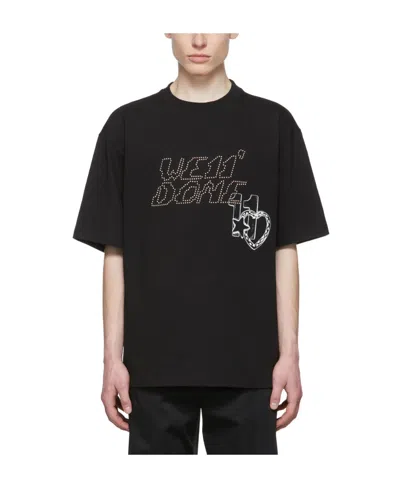 We11 Done Stud-logo Short-sleeved T-shirt In Black