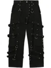 We11 Done Studded Cargo Trousers In Black